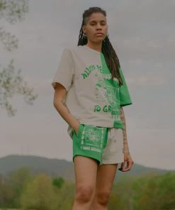 Sree Santhosh MHA Chalk/Green Pieced S/S T-Shirt Best Selling