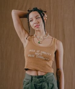 Sree Santhosh Best Selling Men Of Quality Ribbed Tank (Caramel)