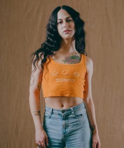 Sree Santhosh ZTFAD Ribbed Tank (Orange Slice) Best Selling