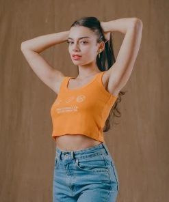 Sree Santhosh ZTFAD Ribbed Tank (Orange Slice) Best Selling