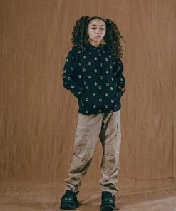 Sree Santhosh Best Selling Embroidered Peace Hoodie (Black)