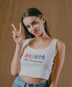 Sree Santhosh Love Everybody Ribbed Tank (White) Best Selling