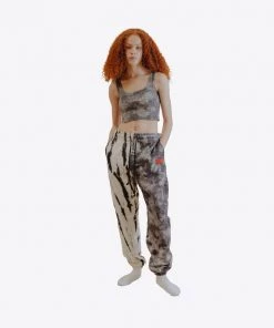 Sree Santhosh Best Selling Black/Chalk Pieced Tie Dye University Sweatpant