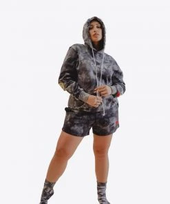 Sree Santhosh Black Marbled Tie Dye Sweatshorts Best Selling