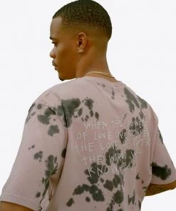 Sree Santhosh Best Selling Tie Dye Power Of Love S/S T-Shirt (Mauve/Black)