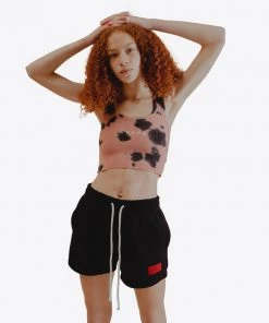 Sree Santhosh Splotch Tie Dye Logo Ribbed Tank (Dusty Rose)