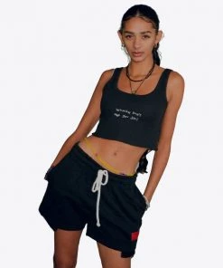 Sree Santhosh Best Selling WDOYS Ribbed Tank (Black)