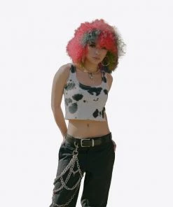 Sree Santhosh Best Selling Tie Dye Logo Ribbed Tank (Cookies & Cream)