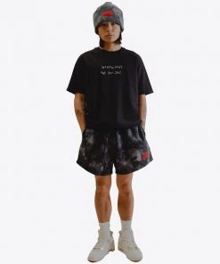 Sree Santhosh Black Marbled Tie Dye Sweatshorts Best Selling