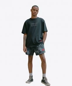 Sree Santhosh Black Marbled Tie Dye Sweatshorts Best Selling