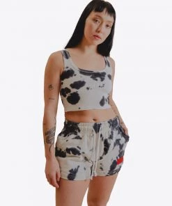 Sree Santhosh Best Selling Tie Dye Logo Ribbed Tank (Cookies & Cream)