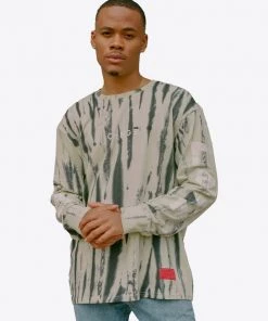 Sree Santhosh Best Selling Tie Dye Love Peace Cuffed L/S T-Shirt (Pistachio/Black)