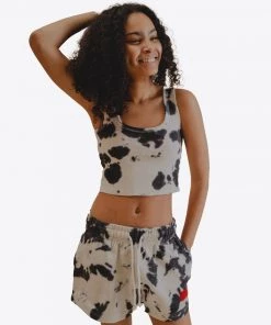 Sree Santhosh Chalk/Black Tie Dye Sweatshorts
