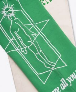 Sree Santhosh Best Selling MHA Kelly Green/Chalk Pieced Sweatpant