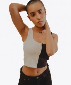 Sree Santhosh Pieced Ribbed Tank (Black/Chalk)