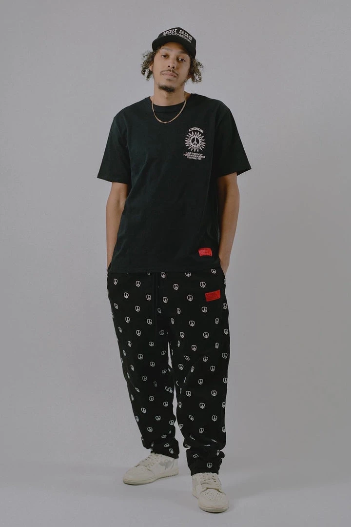 Sree Santhosh Embroidered Peace Sweatpants (Black) Best Selling 5 Sree Santhosh Embroidered Peace Sweatpants (Black) Best Selling