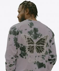 Sree Santhosh Tie Dye Butterfly L/S T-Shirt (Violet/Black)