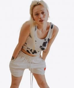 Sree Santhosh Best Selling Tie Dye Logo Ribbed Tank (Cookies & Cream)