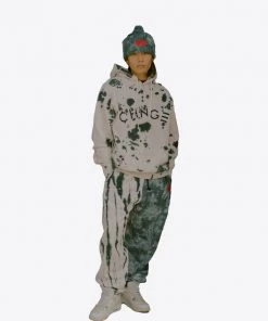 Sree Santhosh Best Selling Black/Chalk Pieced Tie Dye University Sweatpant