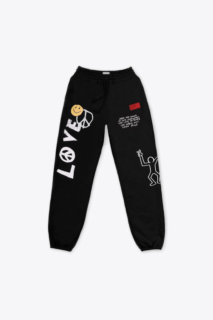 Sree Santhosh Black Love Peace Sweatpants 3 Sree Santhosh Black Love Peace Sweatpants
