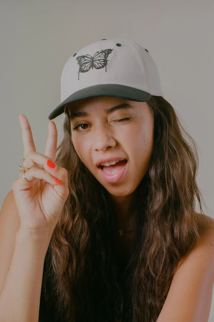 CHNGE Best Selling Chalk/Black Panel Butterfly Baseball Cap 7 CHNGE Best Selling Chalk/Black Panel Butterfly Baseball Cap