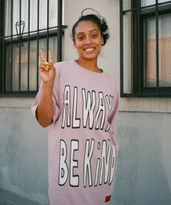 Sree Santhosh Always Be Kind T-Shirt Dress (Mauve)