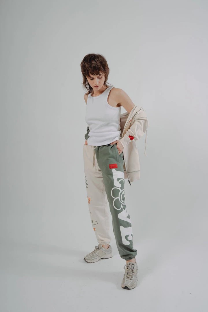 Sree Santhosh Best Selling Happy People Sweatpants (Chalk/Juniper) 6 Sree Santhosh Best Selling Happy People Sweatpants (Chalk/Juniper)