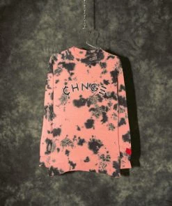 Sree Santhosh Dusty Rose CHNGE Logo Splotch Tie Dye Crewneck