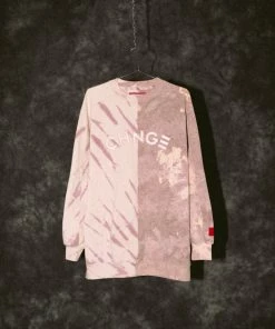 Sree Santhosh Chalk/Mauve Pieced CHNGE Logo Tie Dye Crewneck