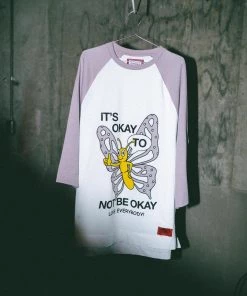 Sree Santhosh Best Selling Okay Raglan Tee (White/Dusty Mauve)