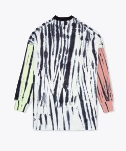 Sree Santhosh Best Selling Tie Dye Pieced CHNGE Worldwide L/S T-Shirt Dress (Mint/Dusty Rose/Lime)