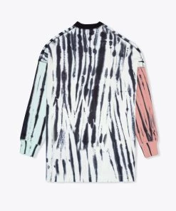 Sree Santhosh Tie Dye Pieced CHNGE Worldwide L/S T-Shirt Dress (Chalk/Dusty Rose/Mint) Best Selling