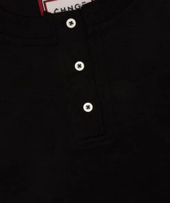 Sree Santhosh Best Selling Black LVPE L/S Henley Crop Top