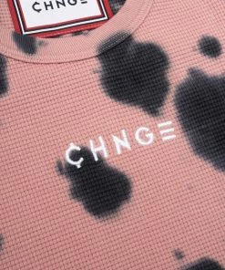 Sree Santhosh Splotch Tie Dye Logo Ribbed Tank (Dusty Rose)