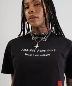 Sree Santhosh Best Selling Have A Vasectomy S/S Crop (Black)