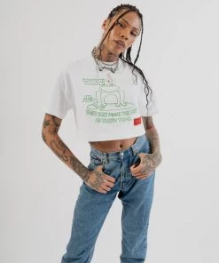 Sree Santhosh Happy People S/S Crop (White)