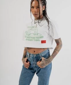 Sree Santhosh Happy People S/S Crop (White)