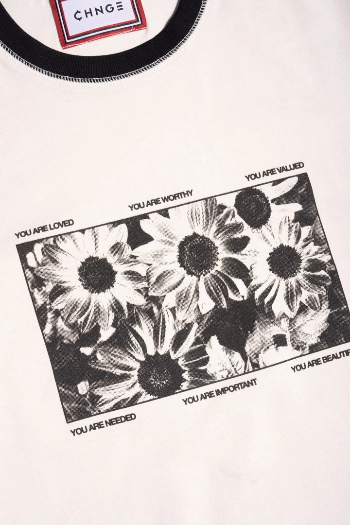 Sree Santhosh You Are Loved S/S Ringer T-Shirt (Chalk) 8 Sree Santhosh You Are Loved S/S Ringer T-Shirt (Chalk)