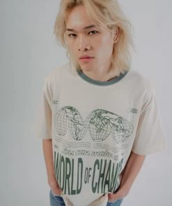 Sree Santhosh World Of Change S/S Ringer T-Shirt (Chalk)