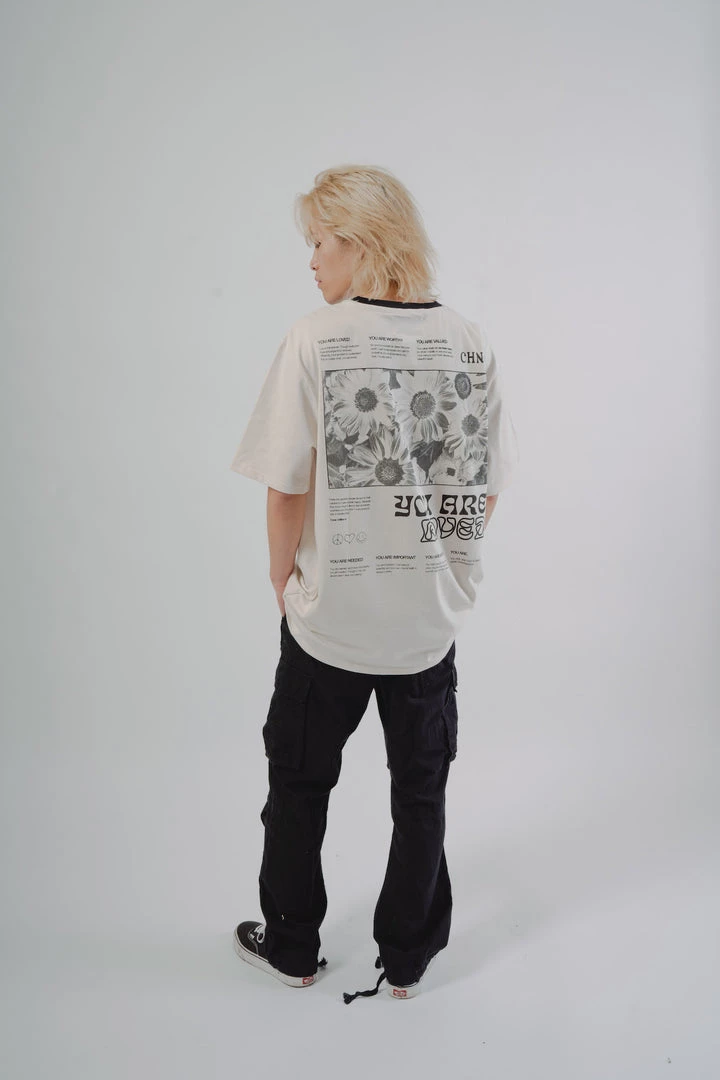 Sree Santhosh You Are Loved S/S Ringer T-Shirt (Chalk) 5 Sree Santhosh You Are Loved S/S Ringer T-Shirt (Chalk)