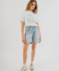 Sree Santhosh Happy People S/S Crop (White)