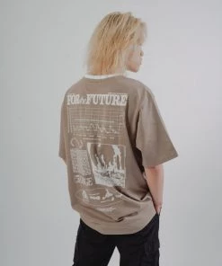 Sree Santhosh New Arrivals No Planet B S/S Ringer T-Shirt (Driftwood)