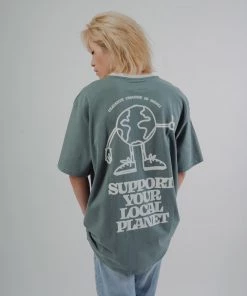 Sree Santhosh Every Day Is Earth Day S/S Ringer T-Shirt (North Atlantic)