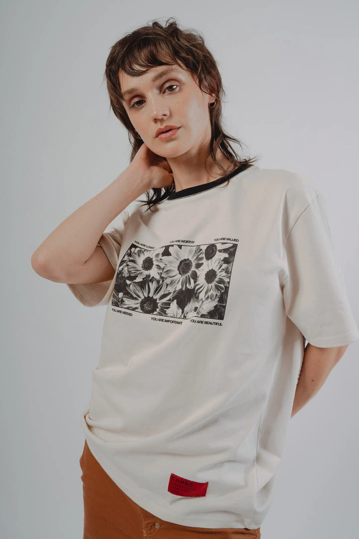 Sree Santhosh You Are Loved S/S Ringer T-Shirt (Chalk) 6 Sree Santhosh You Are Loved S/S Ringer T-Shirt (Chalk)