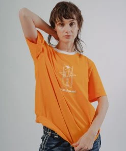 Sree Santhosh New Arrivals Everything You Need Is Inside S/S Ringer T-Shirt (Orange Slice)