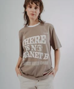 Sree Santhosh New Arrivals No Planet B S/S Ringer T-Shirt (Driftwood)