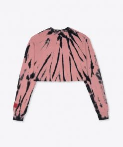 Sree Santhosh Best Selling Tie Dye CHNGE Worldwide Crop L/S Thermal (Dusty Rose)