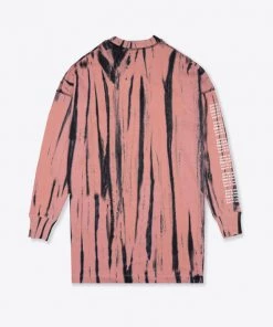Sree Santhosh Tie Dye Butterfly Logo L/S T-Shirt Dress (Dusty Rose) Best Selling
