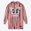 Sree Santhosh Tie Dye Butterfly Logo L/S T-Shirt Dress (Dusty Rose) Best Selling