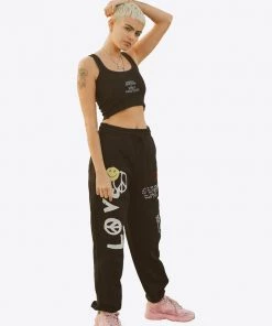 Sree Santhosh Black Love Peace Sweatpants 8 Sree Santhosh Black Love Peace Sweatpants